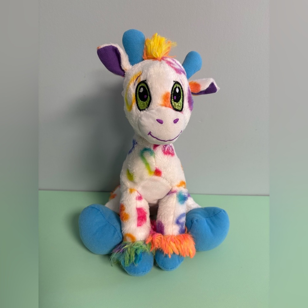 Fiesta Rainbow Hearted Giraffe Plush Stuffed Animal, Kids Plush Animal Toy